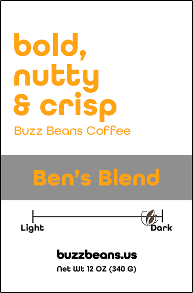 Buzz Beans Ben's Blend Brain Cancer Coffee
